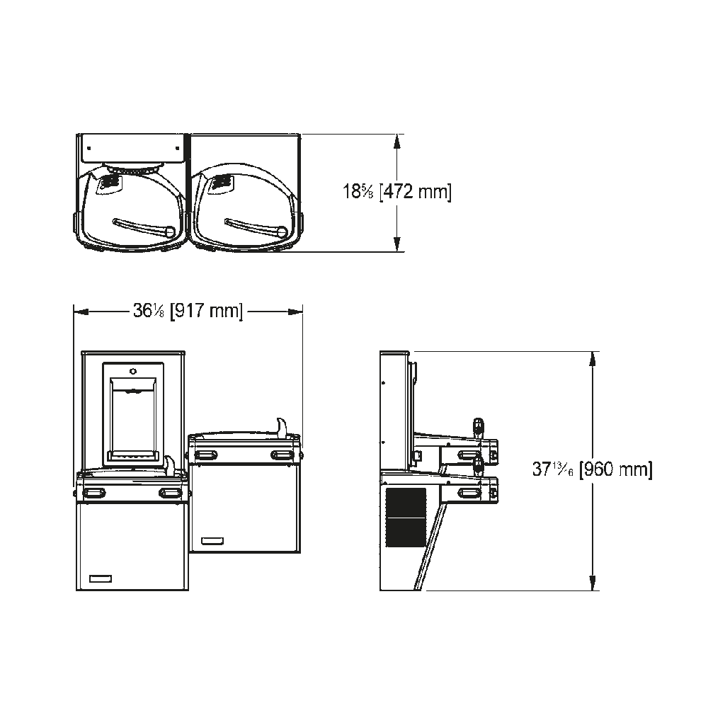 Franke KEPACSL-EBF-STN Non-Chilled Split Level Combination Electronic Universal Stainless