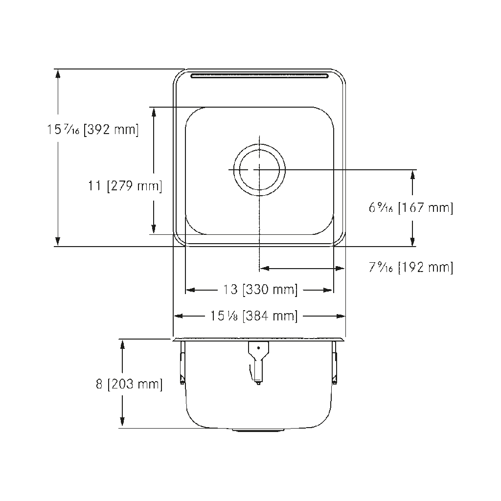 Franke LBS1308P-1-1 Single With Ledge 18 Gauge