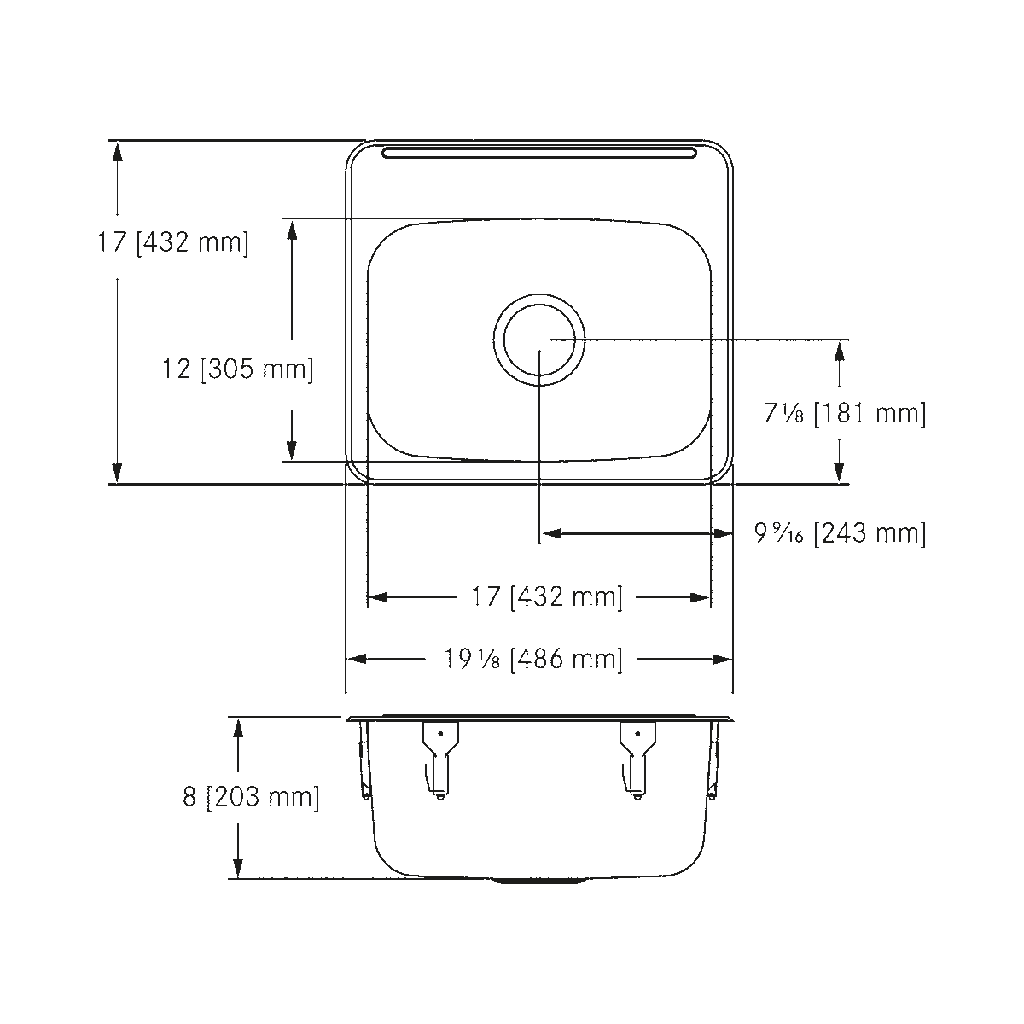 Franke LBS2708P-1-1 Single With Ledge 18 Gauge
