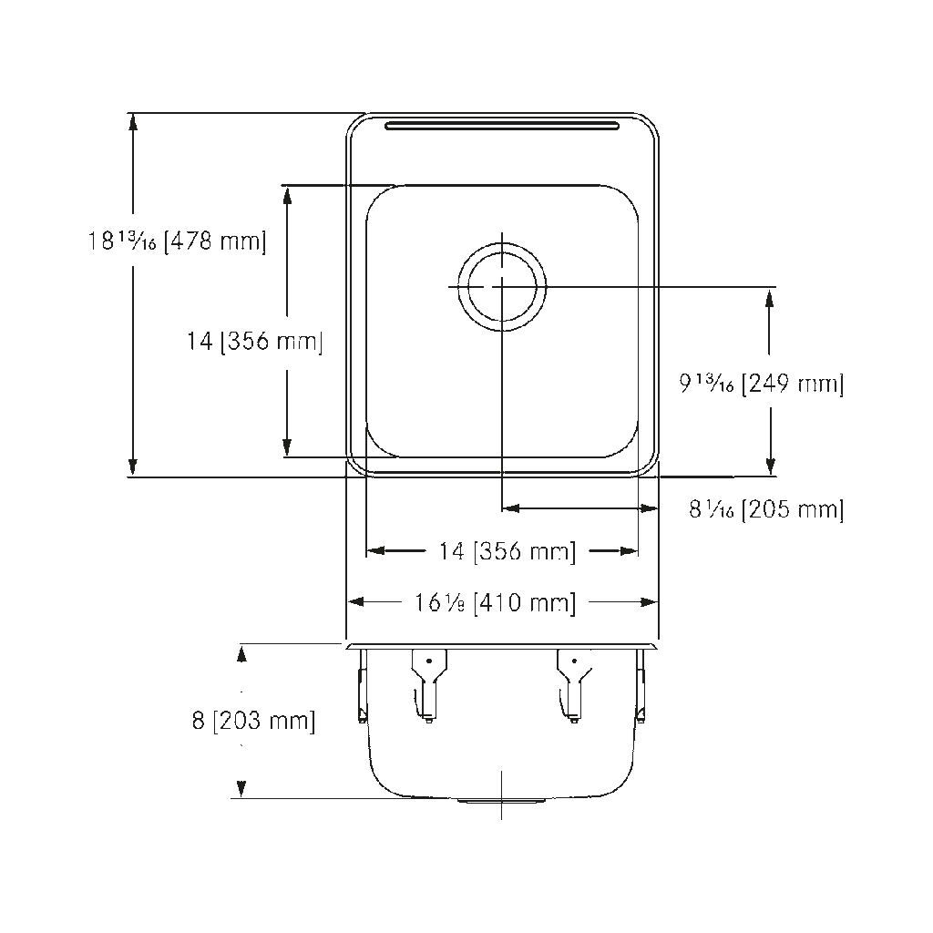 Franke LBS4408P-1-1 Single With Ledge 18 Gauge