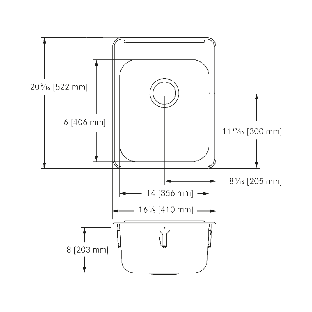 Franke LBS6408P-1-1 Single With Ledge 18 Gauge