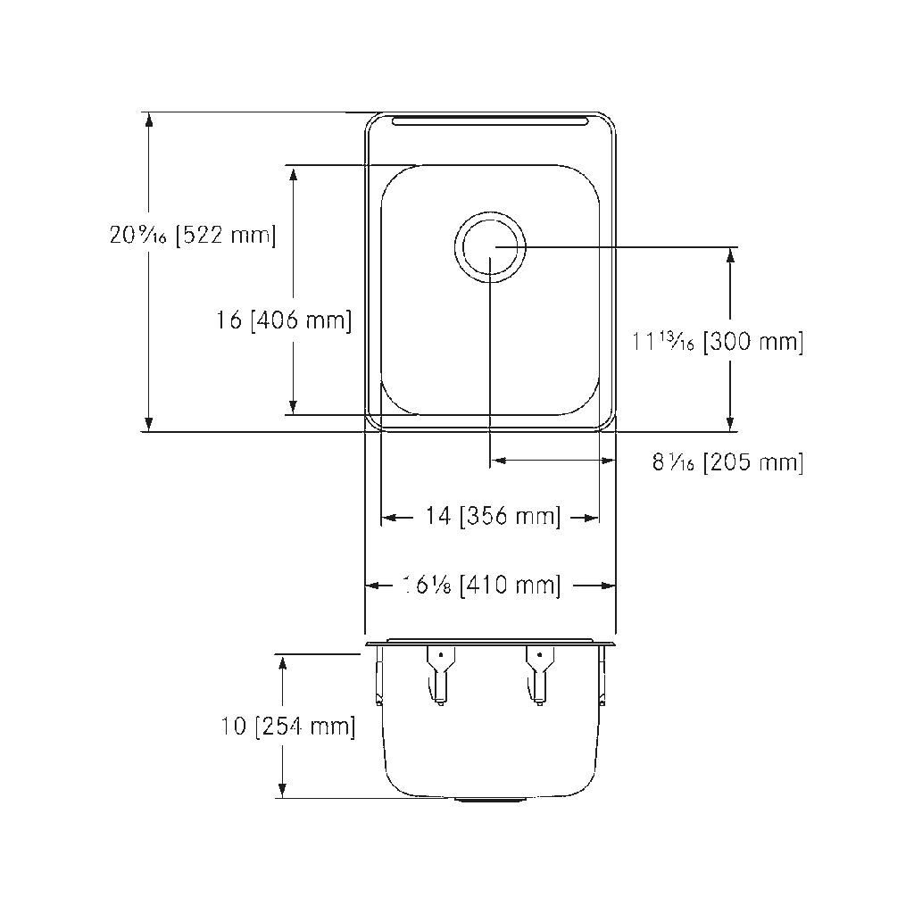 Franke LBS6410PCB-1-1 Single With Ledge 18 Gauge