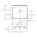 Franke LBS7308-1 Single With Ledge 20 Gauge