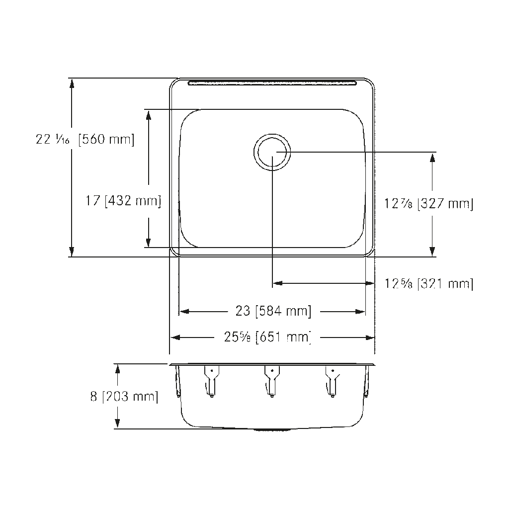 Franke LBS7308P-1-3 Single With Ledge 18 Gauge