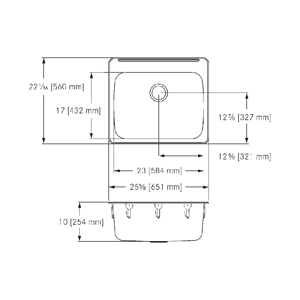Franke LBS7310P-1-1 Single With Ledge 18 Gauge