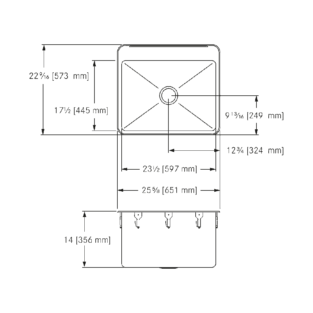 Franke LBS7314P-1 Single With Ledge 18 Gauge