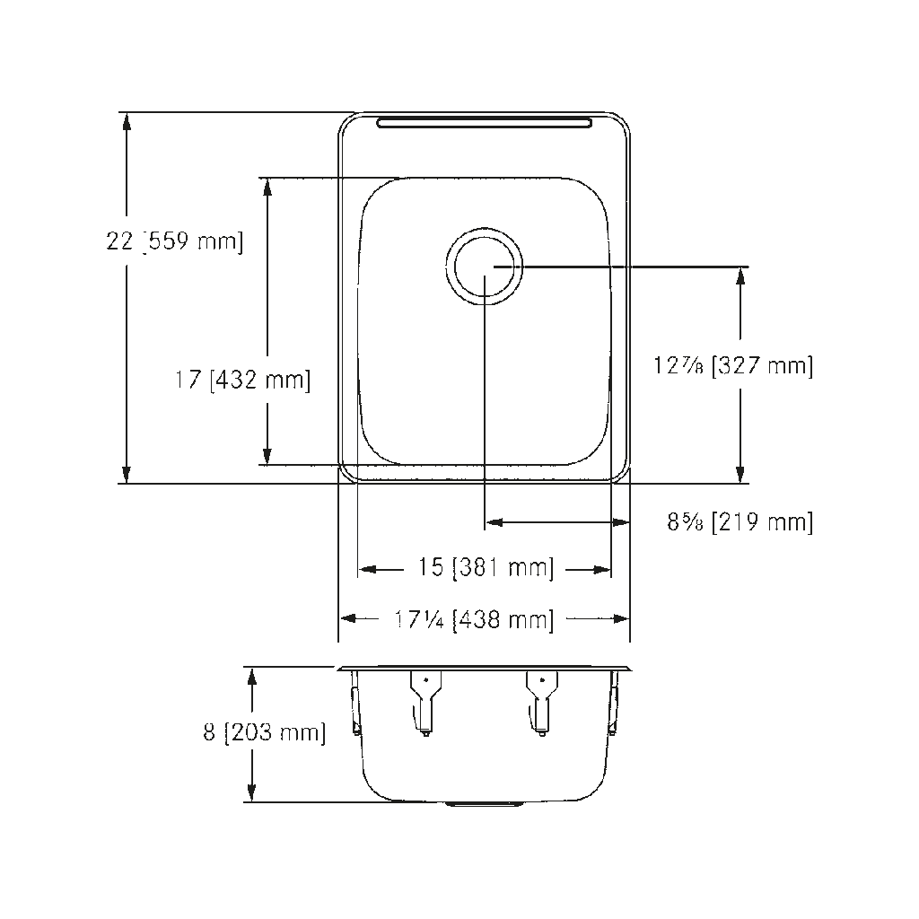 Franke LBS7508-1-1 Single With Ledge 20 Gauge