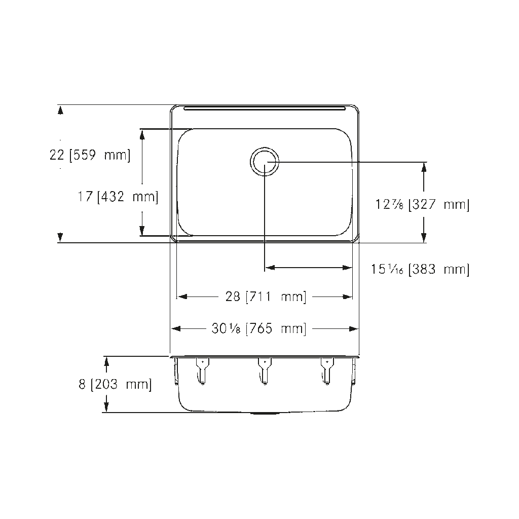 Franke LBS7808P-1-1 Single With Ledge 18 Gauge