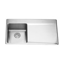 Franke LBSDBR6810-316P-1-3 Topmount Single Sink Drainboard Right 18Ga T316 3 Hole
