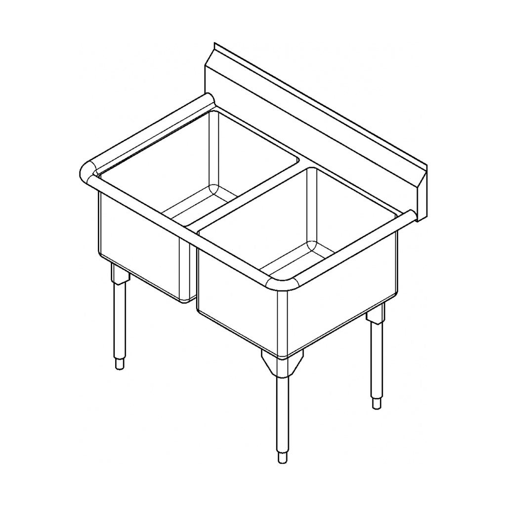 Franke RDL2436-1 Restaurant Series 16 Gauge Double Compartment
