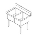Franke RDL2436-1 Restaurant Series 16 Gauge Double Compartment
