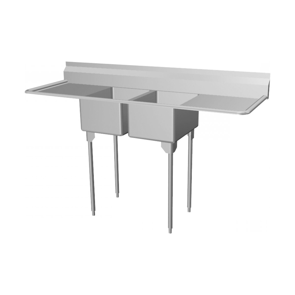 Franke RDL2436LR-1-2 Restaurant Series 16 Gauge Double Compartment