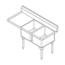 Franke RDL2448R-1 Restaurant Series 16 Gauge Double Compartment