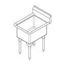 Franke RSL2418-1 Restaurant Series 16 Gauge Single Compartment