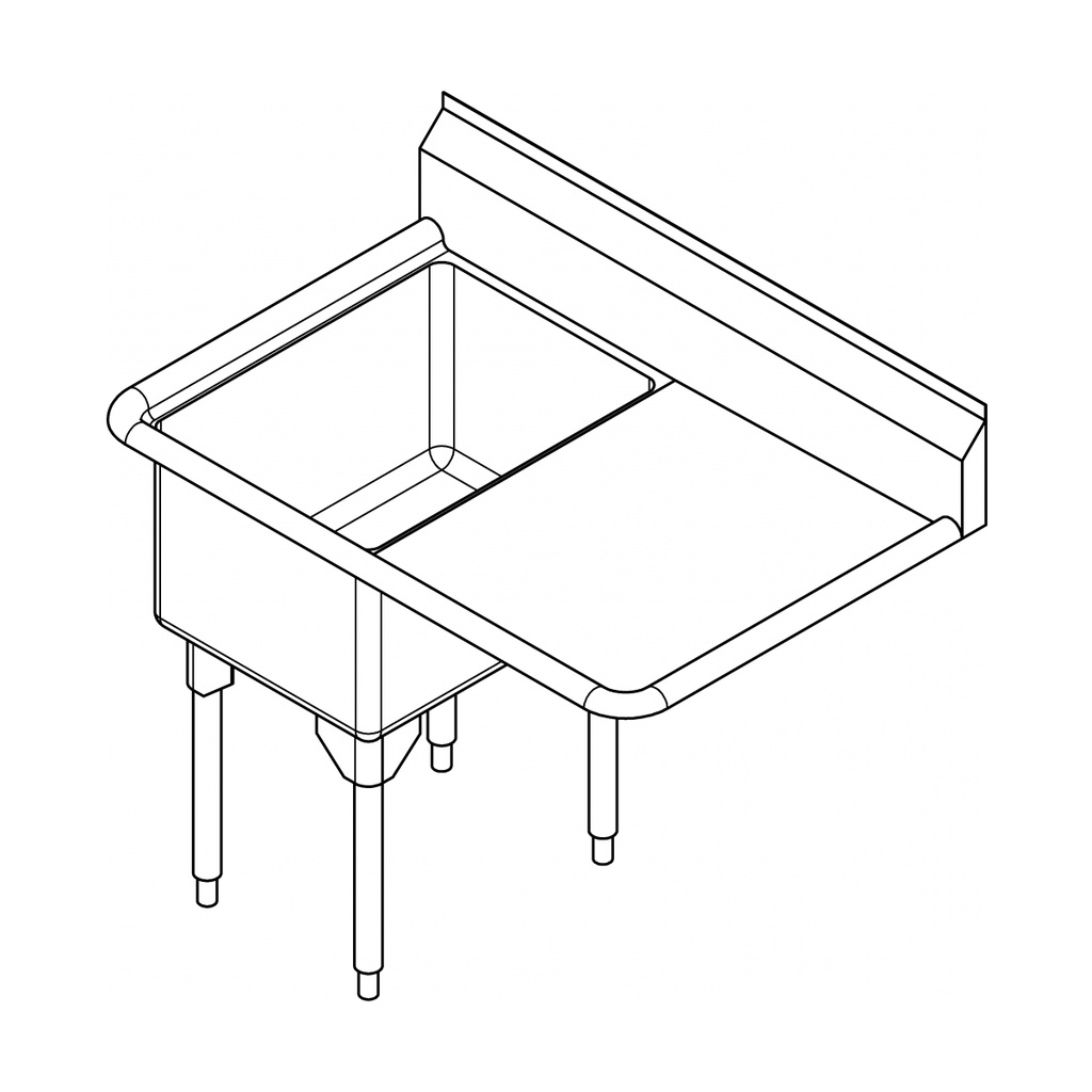 Franke RSL2418L-1 Restaurant Series 16 Gauge Single Compartment