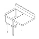 Franke RSL2418L-1 Restaurant Series 16 Gauge Single Compartment