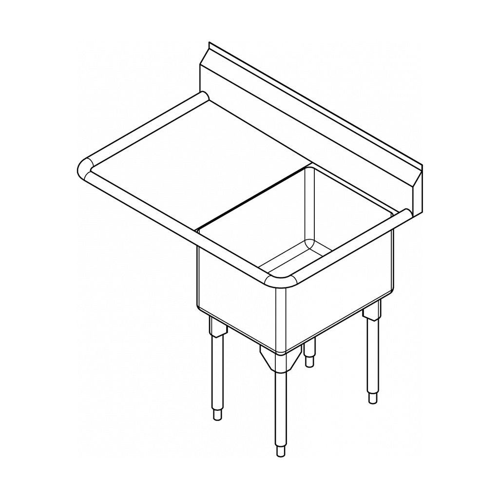 Franke RSL2418R-1-2 Restaurant Series 16 Gauge Single Compartment