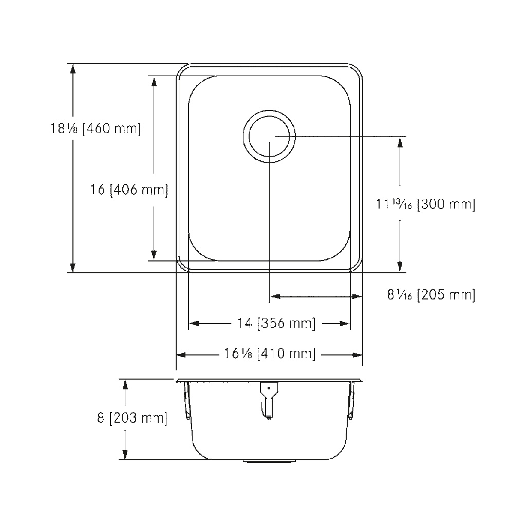 Franke S6408-1 Single No Ledge 20 Gauge