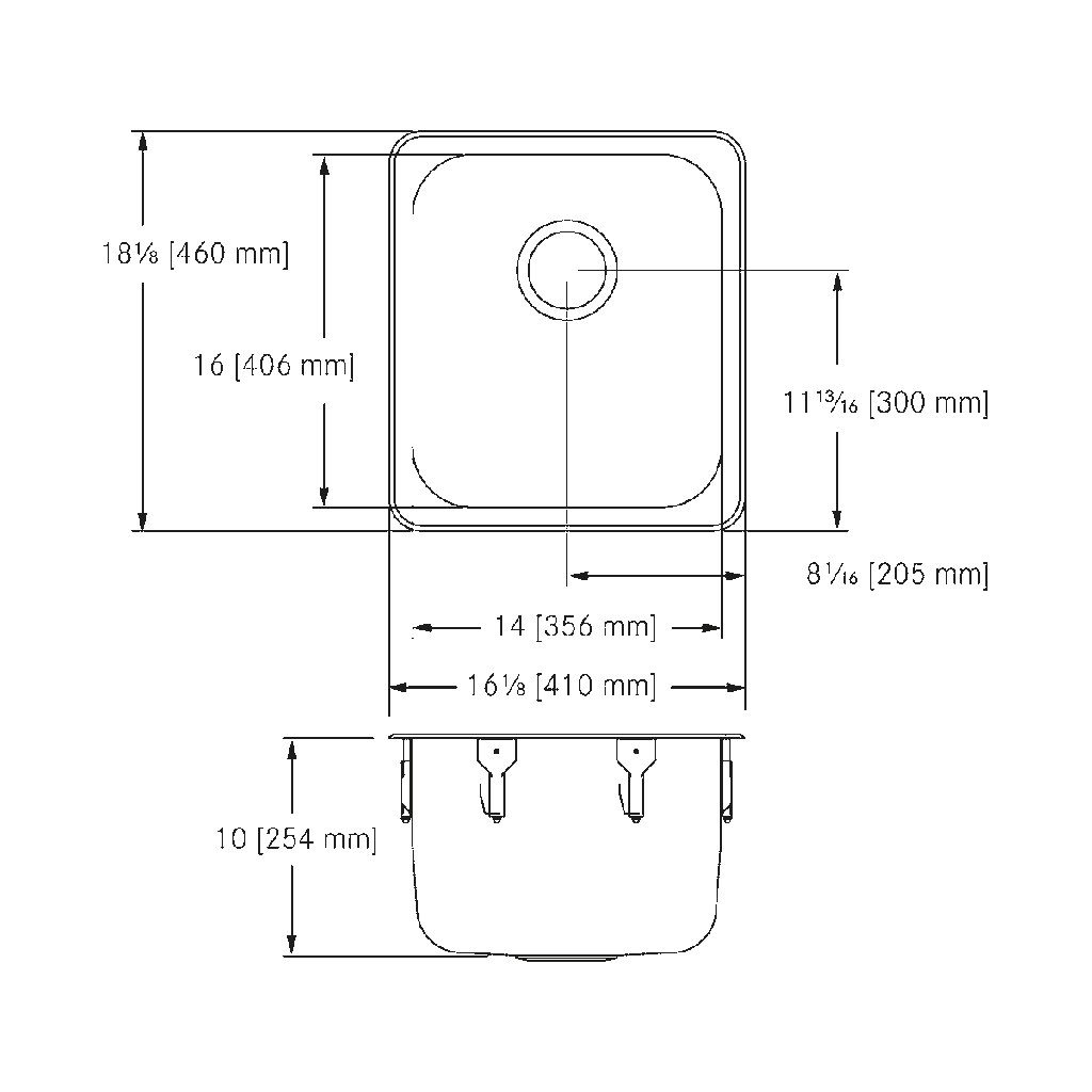Franke S6410PCB-1 Single No Ledge 18 Gauge