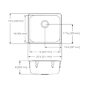 Franke S6808-316P-1 Single Topmount Sink No Ledge 18Ga T316