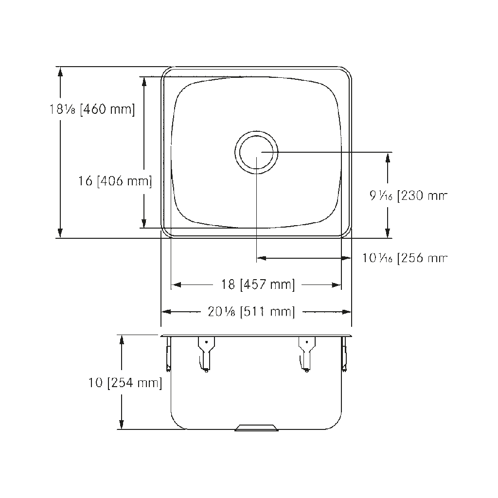 Franke S6810-1 Single No Ledge 20 Gauge