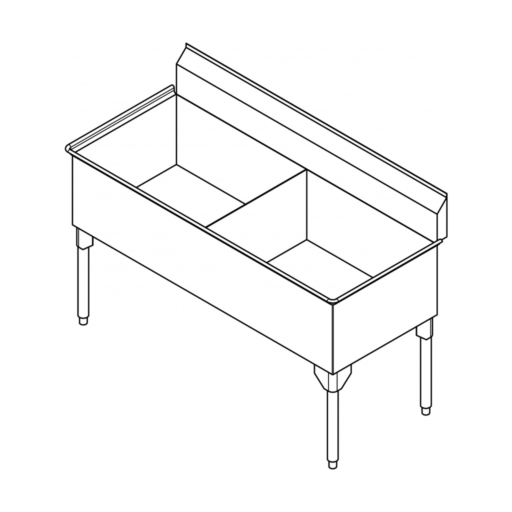Franke SDL2436-1 Service Series 14 Gauge Double Compartment