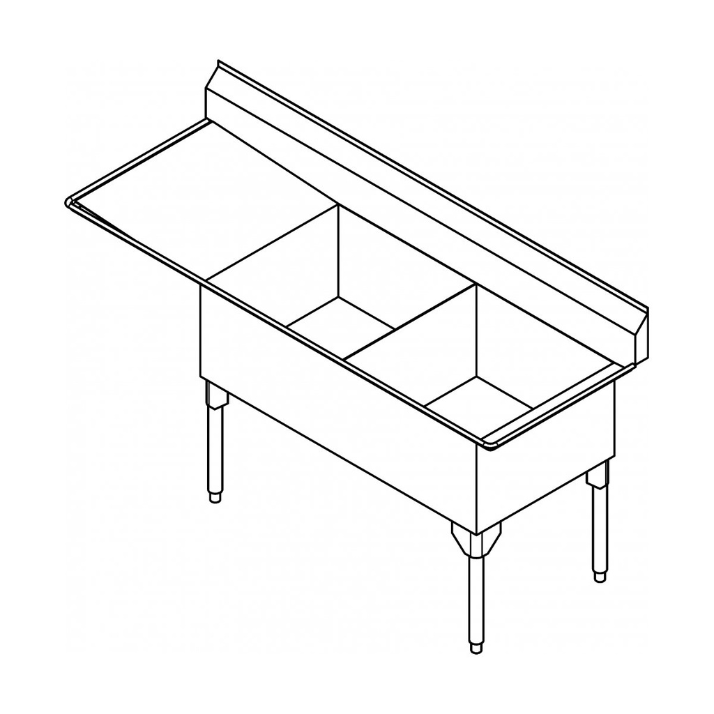 Franke SDL2436L-1-2 Service Series 14 Gauge Double Compartment