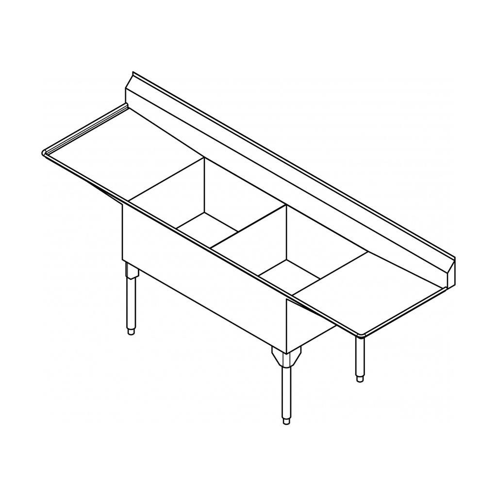 Franke SDL2448LR-1 Service Series 14 Gauge Double Compartment