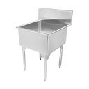 Franke SL2424-316-1-2 Scullery 16 Ga Single 3.5 In Waste T316 2 Hole