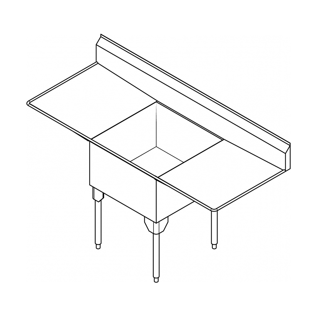 Franke SSL2418LR-1 Service Series 14 Gauge Single Compartment