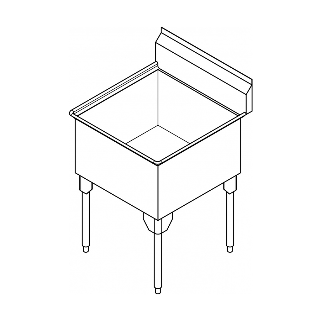 Franke SSL2424-1-2 Service Series 14 Gauge Single Compartment