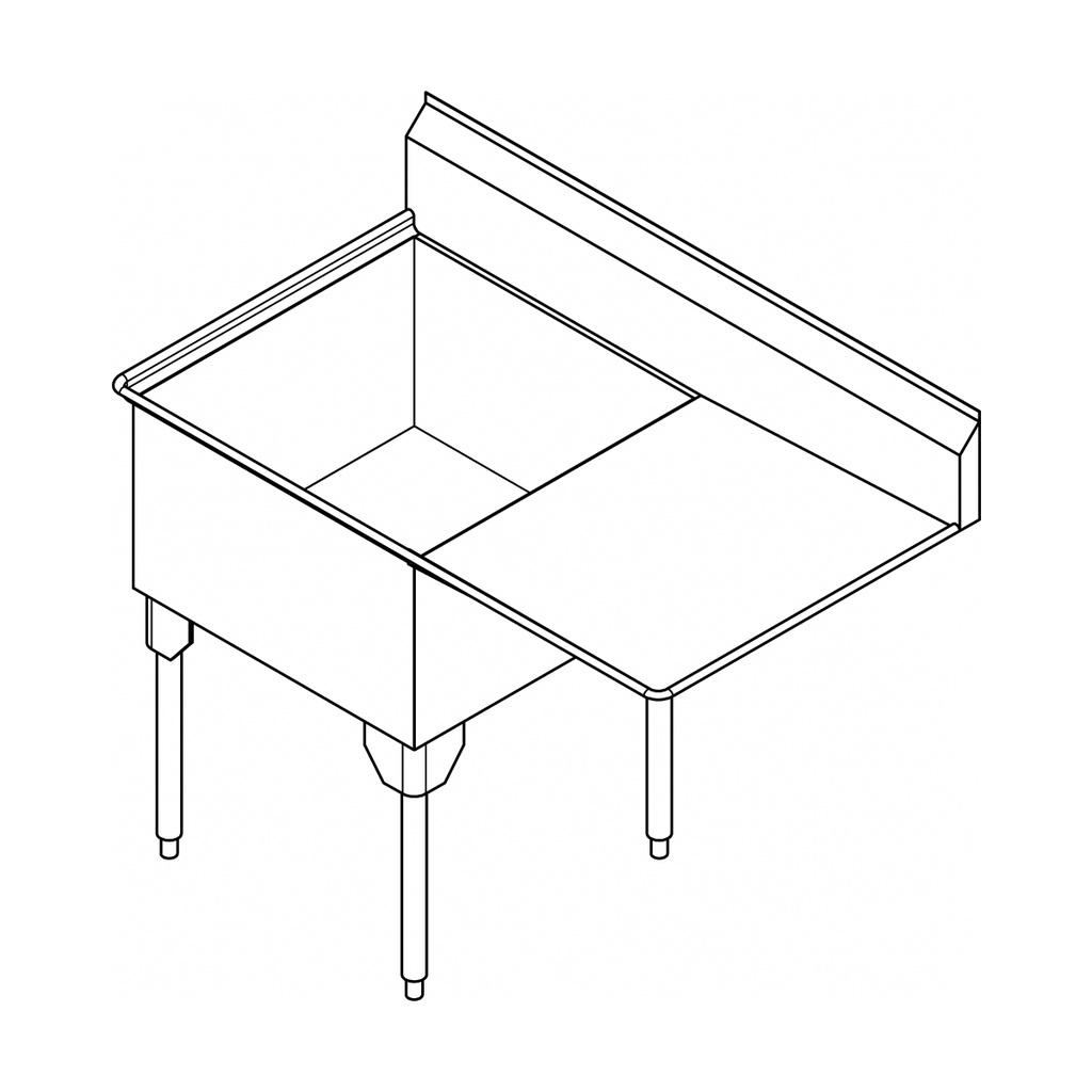 Franke SSL2424L-1 Service Series 14 Gauge Single Compartment