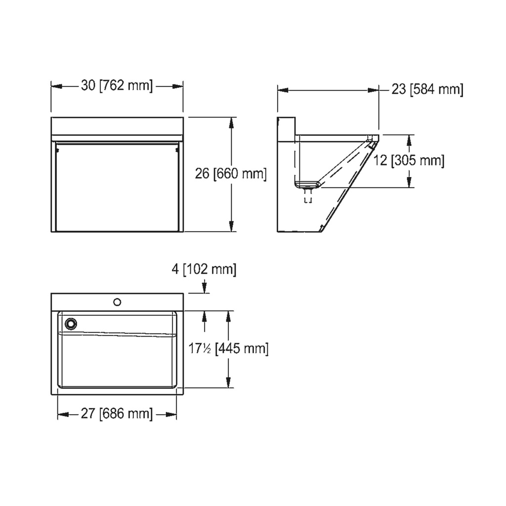 Franke SSU1-00-1 Scrub Sink 16Ga 1 Hole