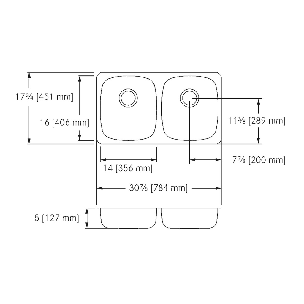 Franke UCD6405P-1 Double Undermount Sink 18 Gauge