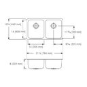 Franke UCD6408P-1 Double Undermount Sink 18 Gauge