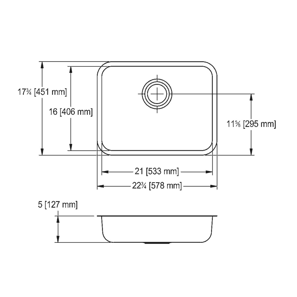 Franke UCS6105P-1 Single Undermount Sink 18 Gauge