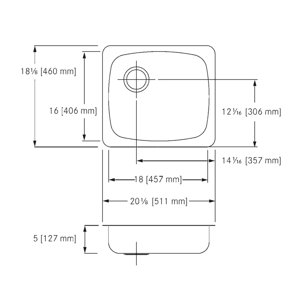 Franke UCS6805P-1 Single Undermount Sink 18 Gauge