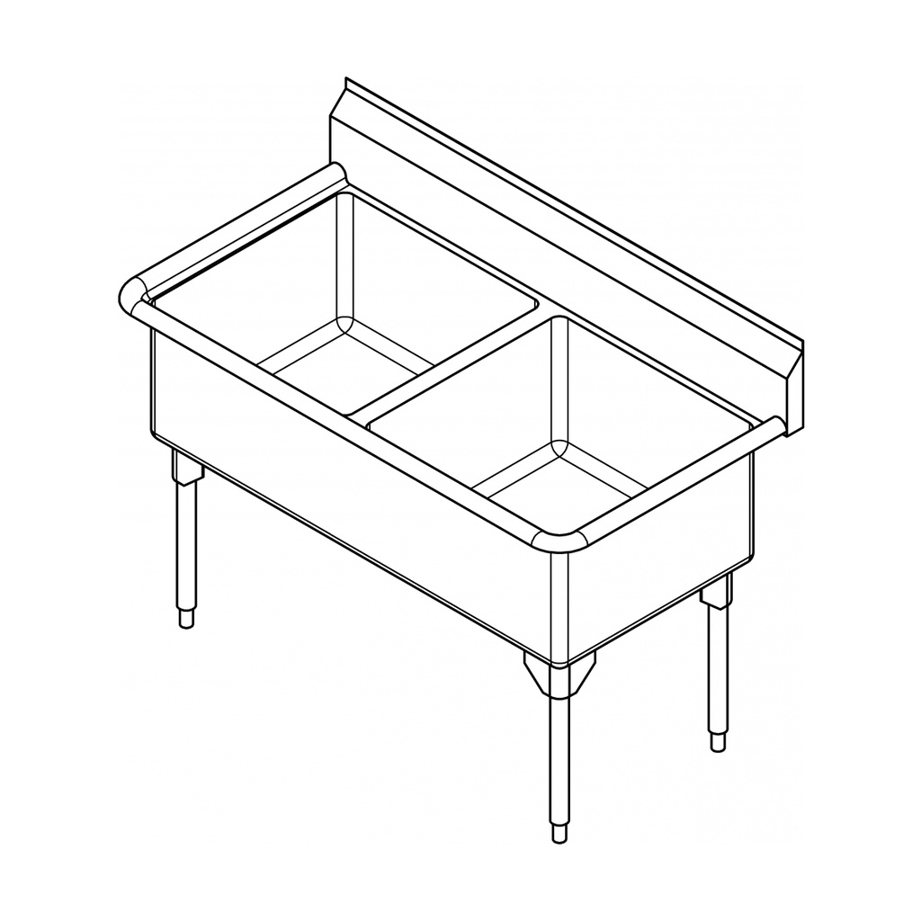 Franke WDL2436-1-2 World-Class Series 14 Gauge Double Compartment