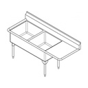 Franke WDL2448L-1 World-Class Series 14 Gauge Double Compartment