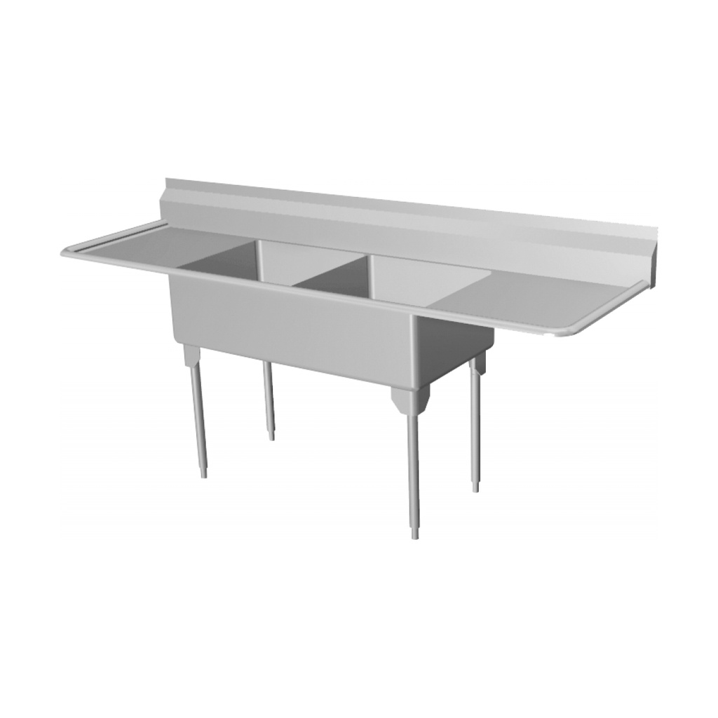 Franke WDL2448LR-1-2 World-Class Series 14 Gauge Double Compartment