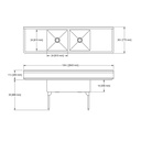 Franke WDL2448LR-1-2 World-Class Series 14 Gauge Double Compartment