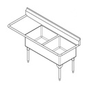 Franke WDL2448R-1 World-Class Series 14 Gauge Double Compartment