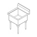 Franke WSL2418-1-2 World-Class Series 14 Gauge Single Compartment