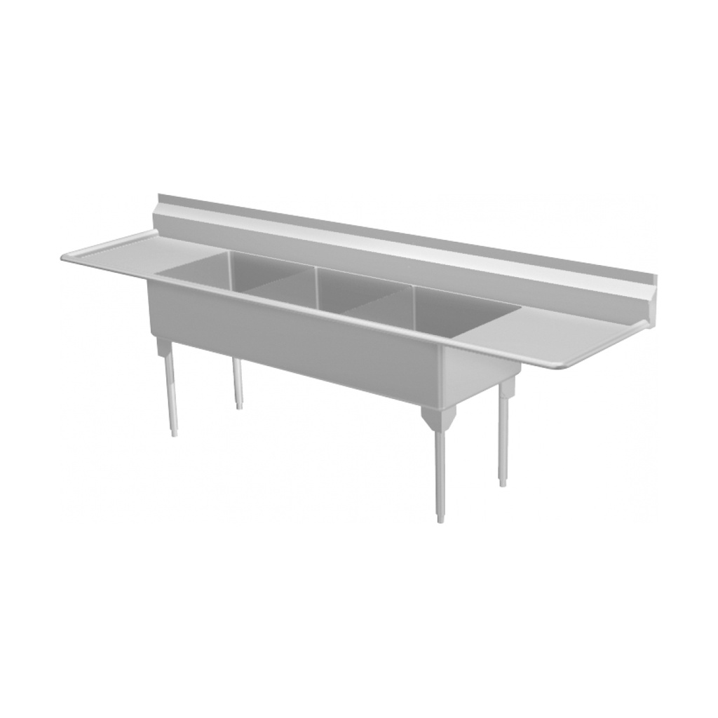 Franke WTL2454LR-1 World-Class Series 14 Gauge Triple Compartment