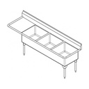 Franke WTL2454R-1 World-Class Series 14 Gauge Triple Compartment