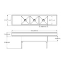 Franke WTL2472LR-1-2 World-Class Series 14 Gauge Triple Compartment