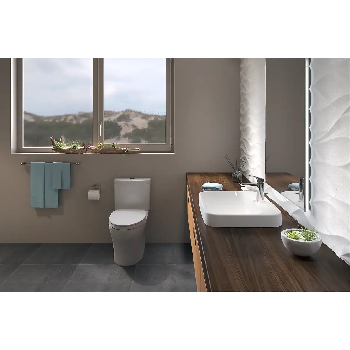 TOTO CST446CEMGN#01 Aquia IV Two-Piece Elongated Dual Flush 1.28 and 0.9 GPF Skirted Toilet with CEFIONTECT Cotton White CST446CEMGN#01