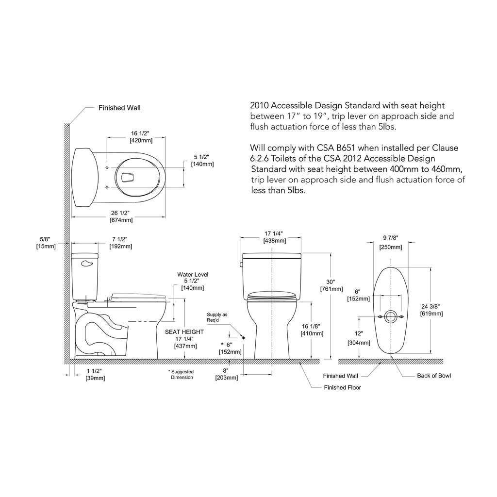 TOTO CST453CEFG#12 Drake Ii Round Front Bowl+Tank C453Cufg + St454E - Sed. Beige