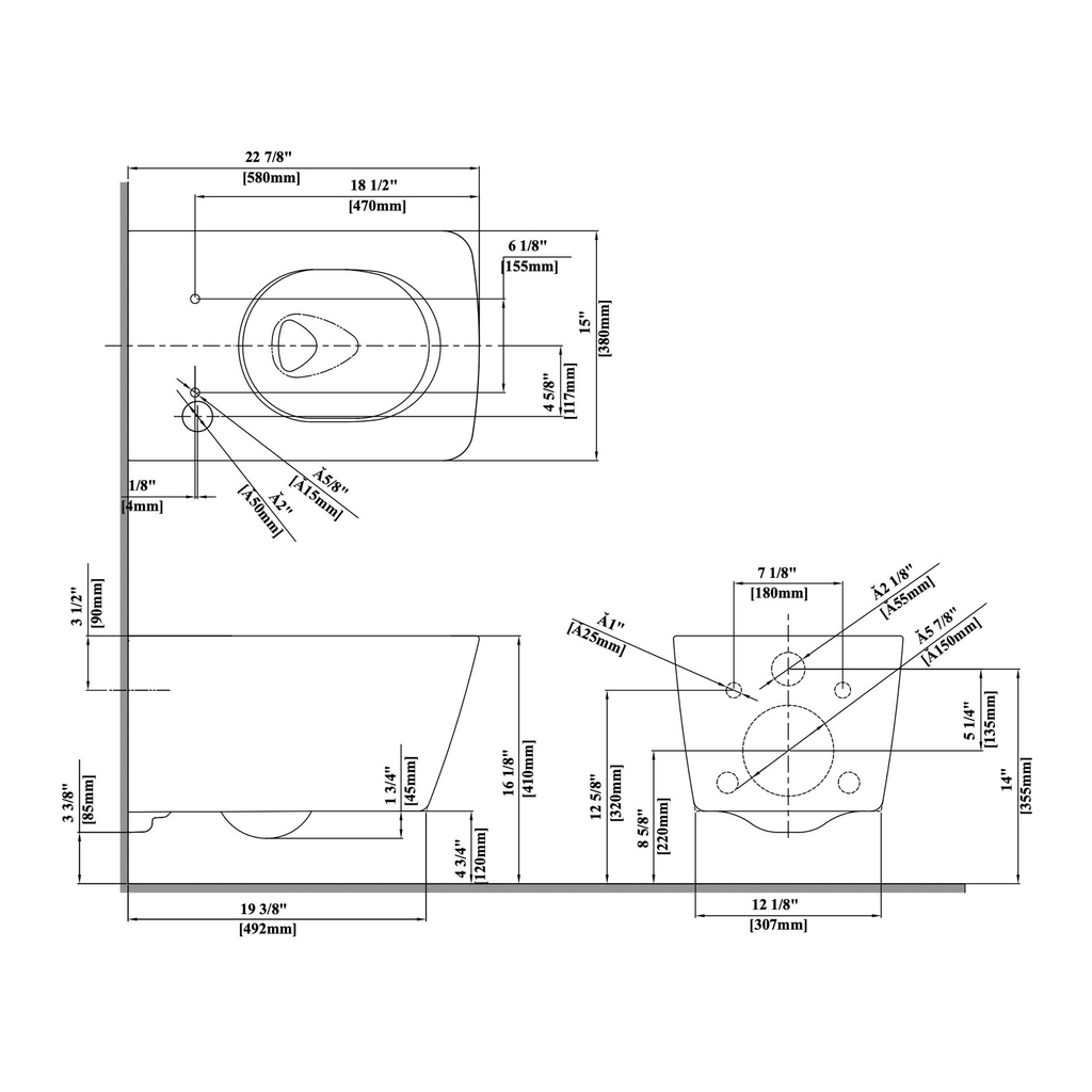 TOTO CWT4494049CMFG#MS Sp Wall Hung Toilet Sx Washlet Wt173M Iwt Yt920#Ms Pushplate
