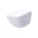 TOTO CWT9538CEMFG#01 WX1 Dual Flush 1.2 or 0.8 GPF Wall-Hung Toilet with Integrated Bidet Seat and eWater+ Cotton White